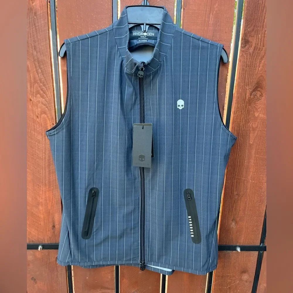 Hydrogen Women’s Golf Vest Anthracite/pin strip grey size XL NWT 💀